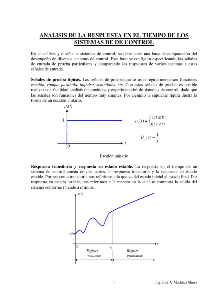Respuesta Temporal en Sistemas de Control | PDF | Oscilación | Sistema ...