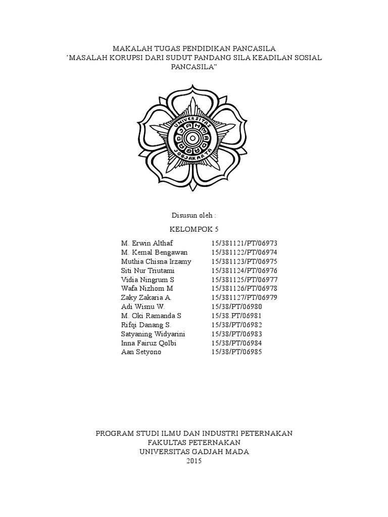 Korupsi Dari Sudut Pandang Sila Ke5 Pancasila PDF
