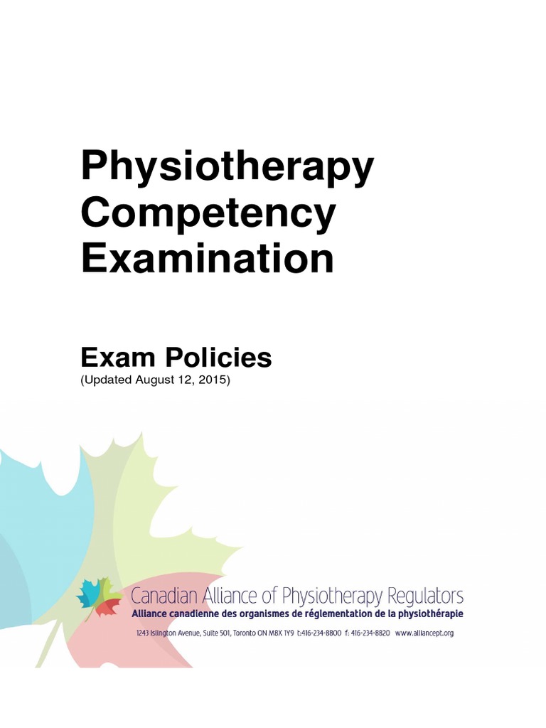 2016 PCE Exam Policy English 150812 v3 Physical Therapy Notary Public