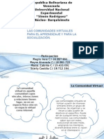 Elementos Conceptuales Sobre Las Comunidades Virtuales para El Aprendizaje y La Socializacion