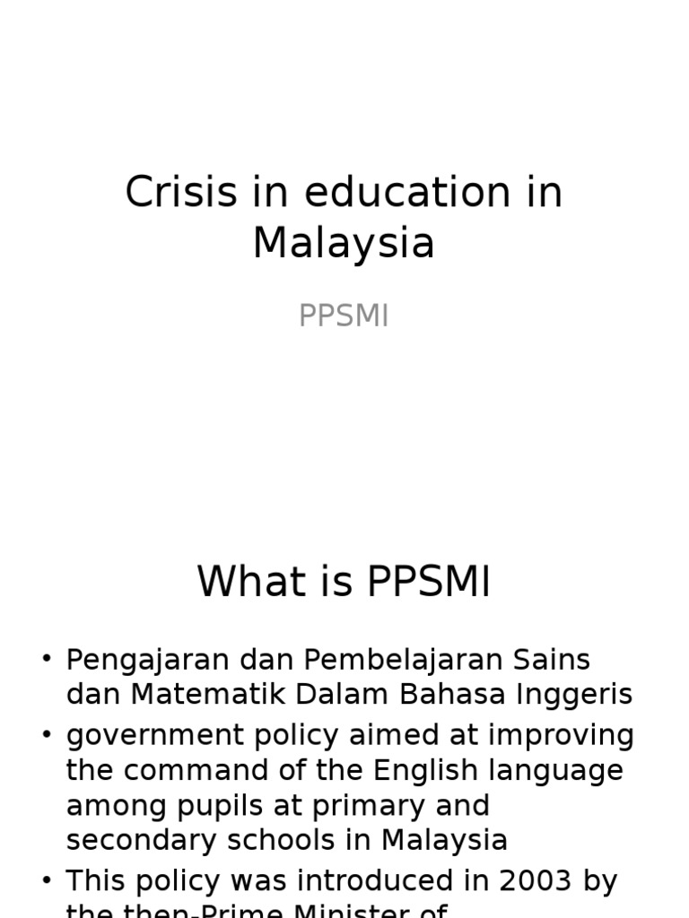 PPSMI Crisis in Malaysian Education | PDF | Language Arts & Discipline