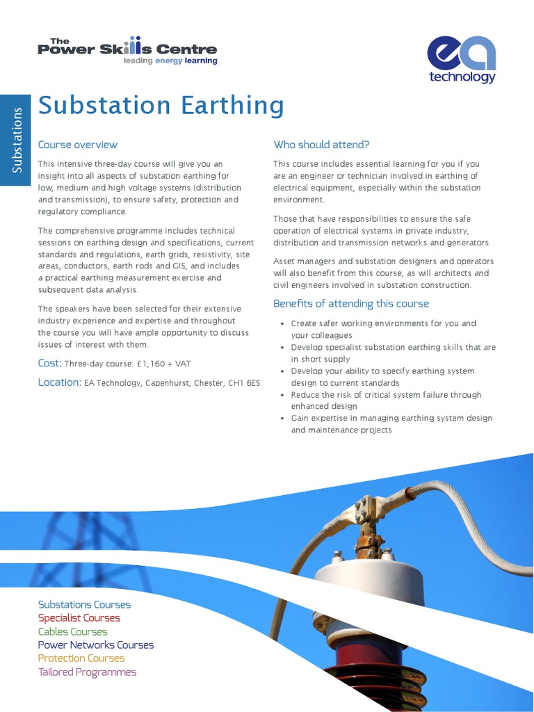 Substation Earthing for Engineers | PDF | Electrical Substation ...