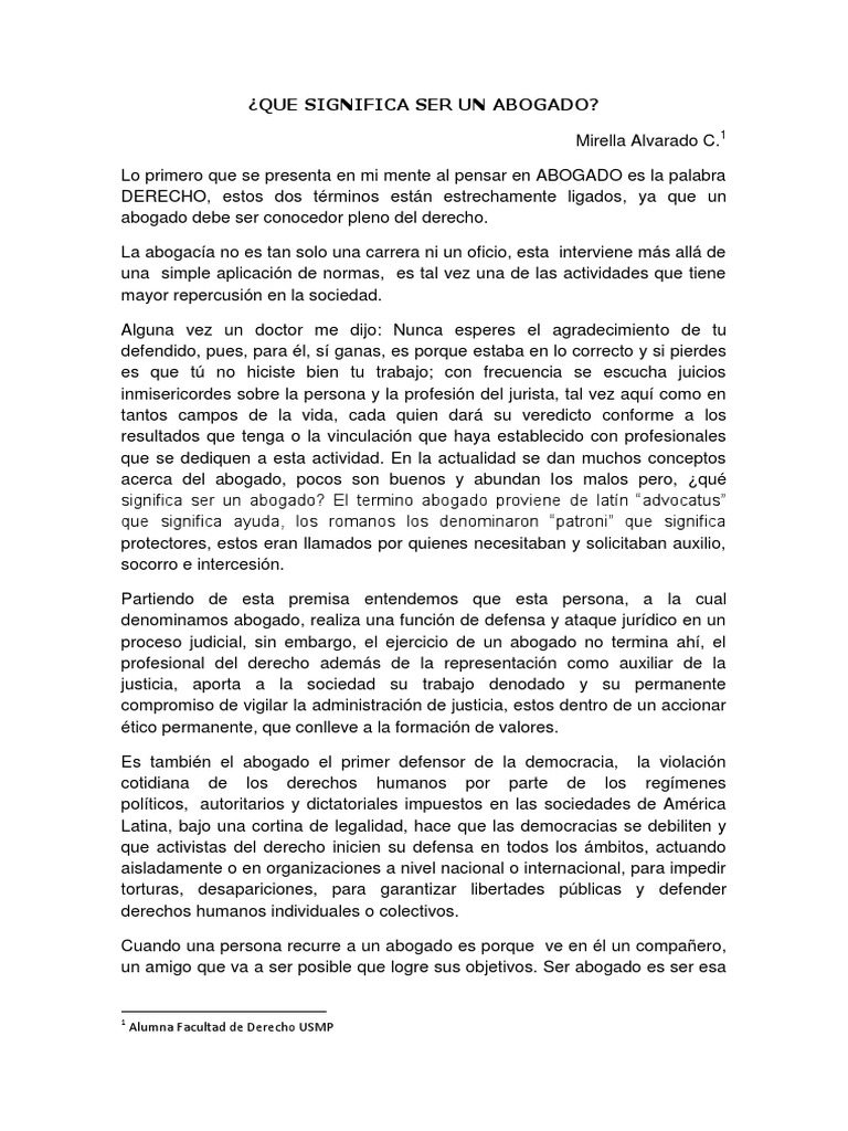 ¿Que Significa Ser Un Abogado