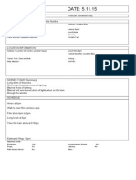 Call Sheet & Equipment - London (5.11.15)