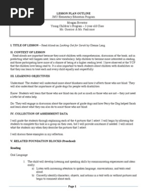 read aloud lesson plan
