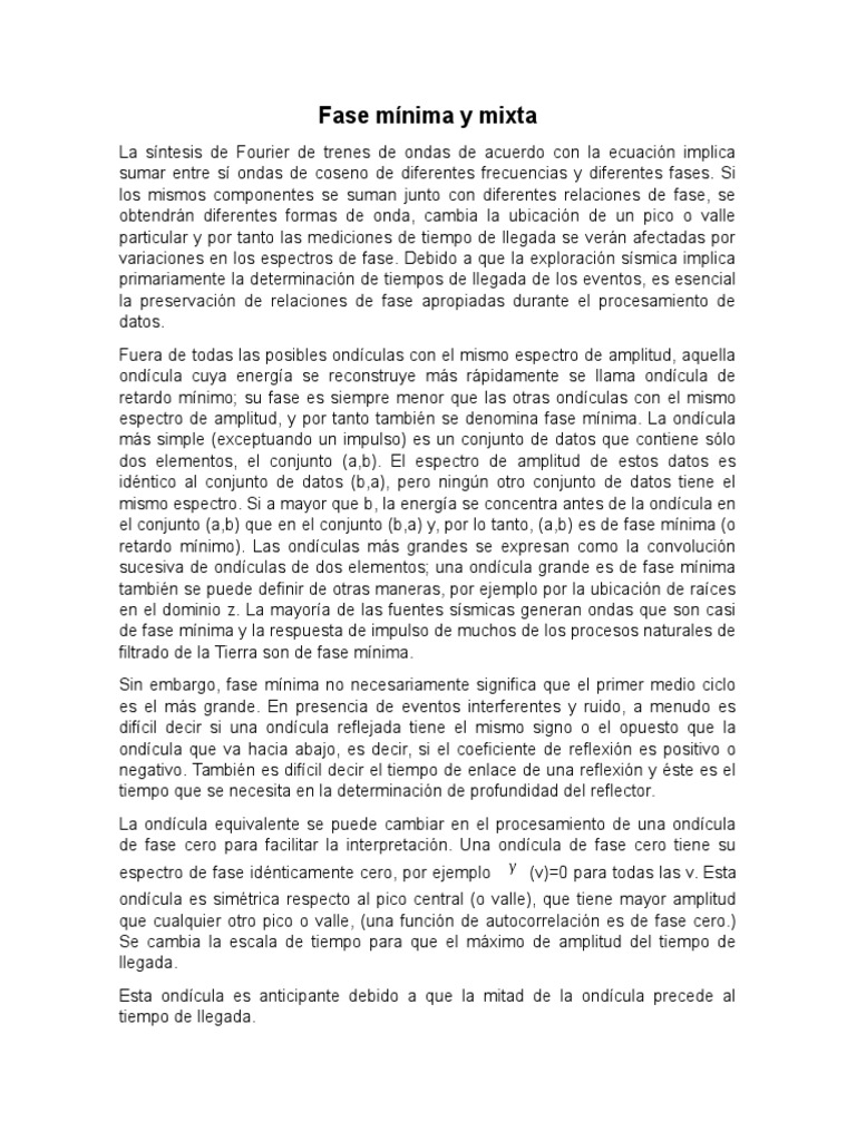 Fase Mínima y Mixta | PDF | Densidad espectral | Fase (ondas)