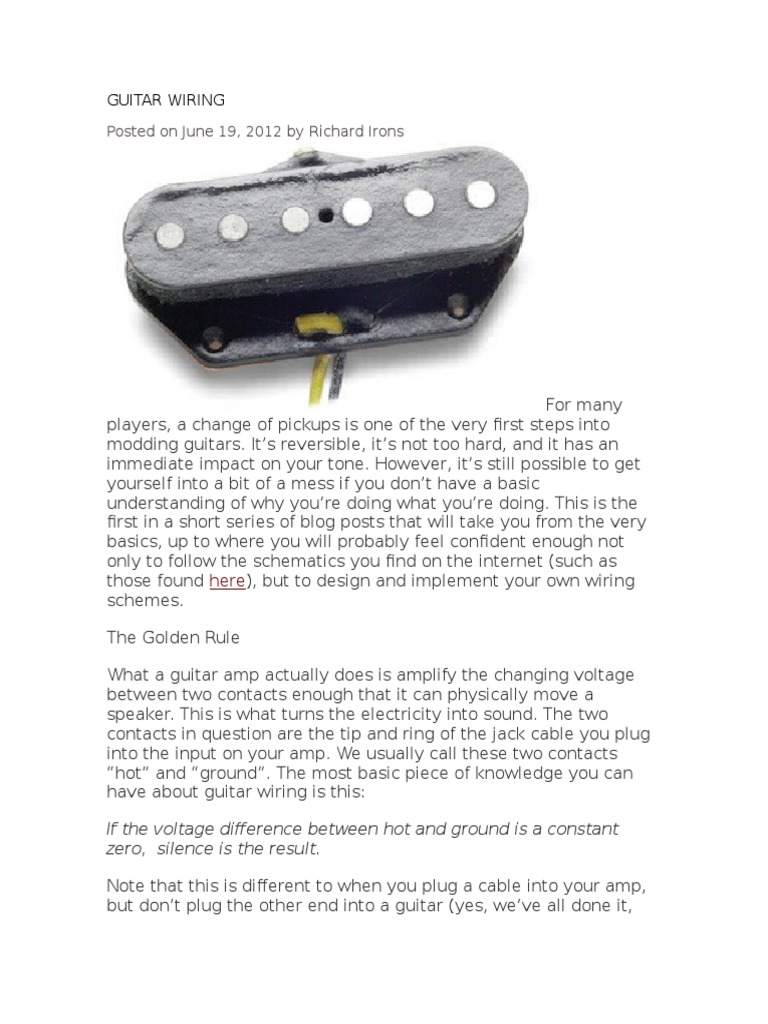 Guitar Wiring | Amplifier | Guitars guitar wiring 101 