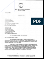 Illinois AG Letter Requesting Chicago Police Release Laquan McDonald Death Video