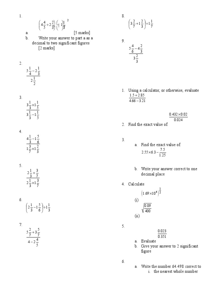 Decimals Fractions Practice | PDF | Finance & Money Management ...