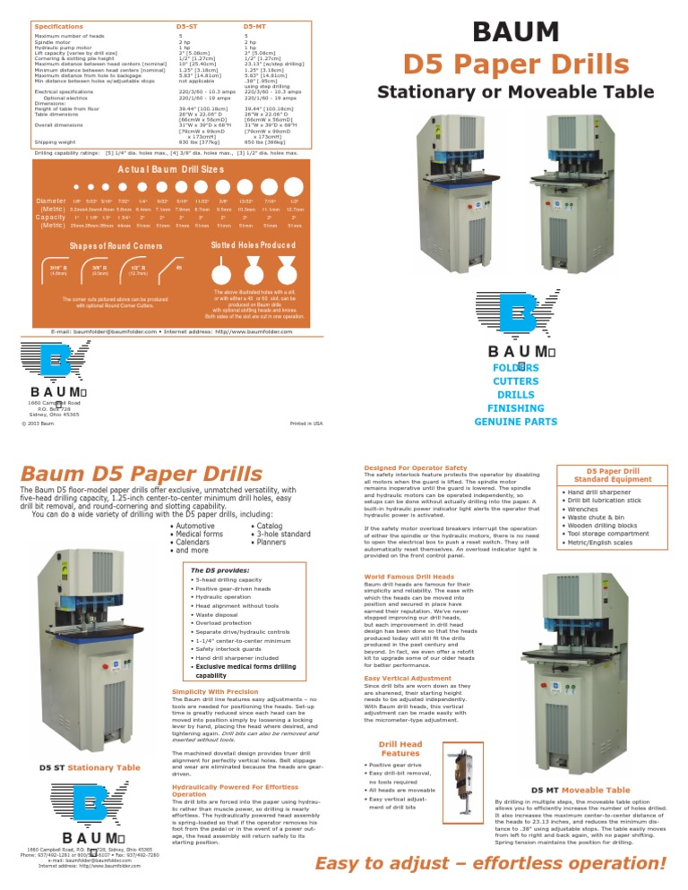 Baumfolder D5Drill | PDF | Drill | Drilling