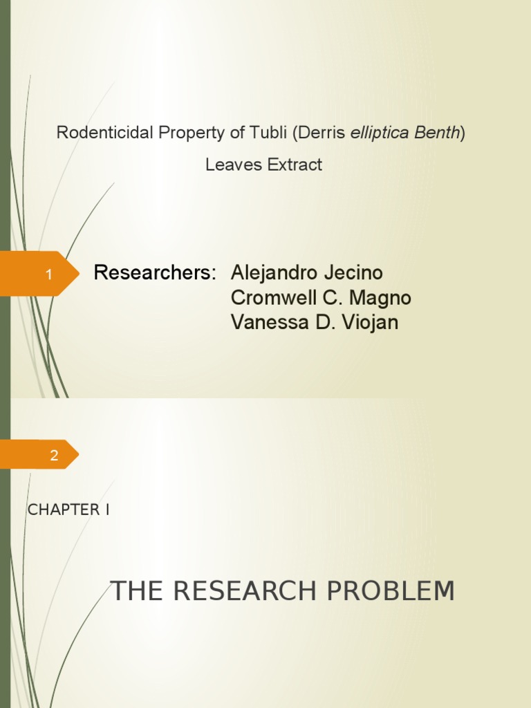 Rodenticidal Property of Tubli (Derris Elliptica Benth | PDF | Rat ...