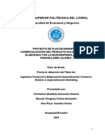 Proyecto de Plan de Marketing y Comercialización Del Producto Dulce de Zapallo, Elaborado Por La Microempresa Alimentos Peninsulares (Alipen)