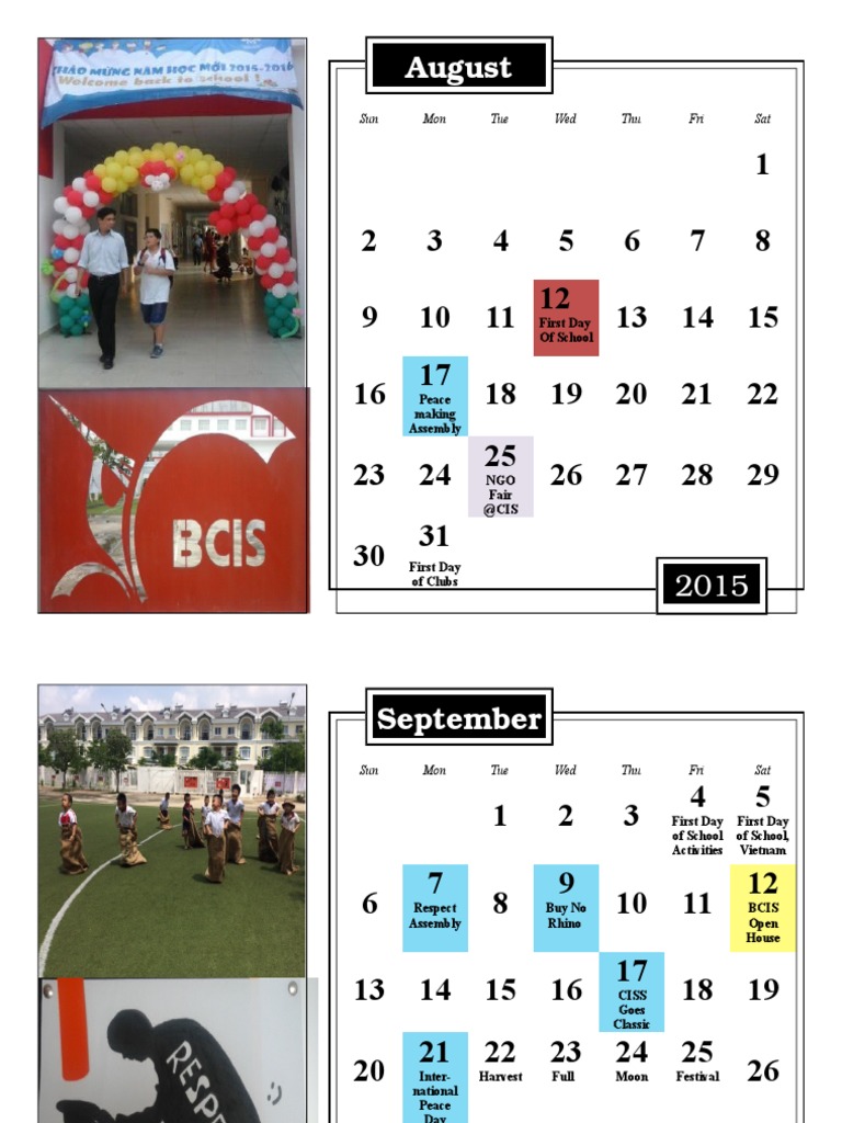 Aug-Jan Calendar | PDF