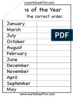 Months of The Year Correct Order 1