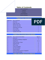 Table of Contents, sample contents, report content