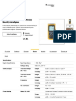 Fluke 43B Single Phase Power Quality Analyzer Spesification