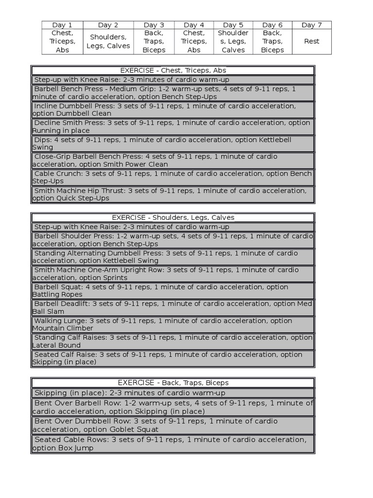 6-Week Shred Workout Plan | PDF | Aerobic Exercise | Kettlebell