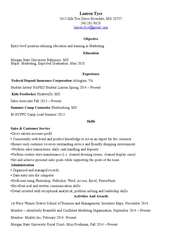 Optimal Resume PDF
