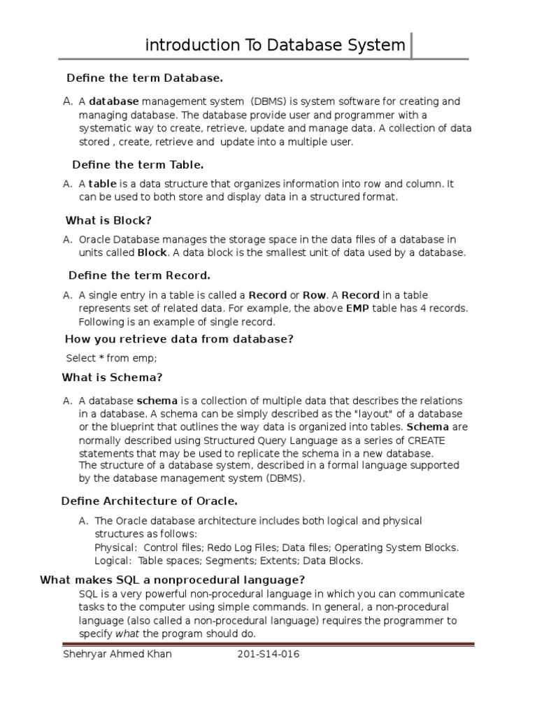 Understanding Database Terminology | PDF | Teaching Methods & Materials ...
