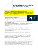 Charakterystyka Stanowiska Pracy Kosmetyczki Na Potrzeby Oceny Ryzyka Zawodowego