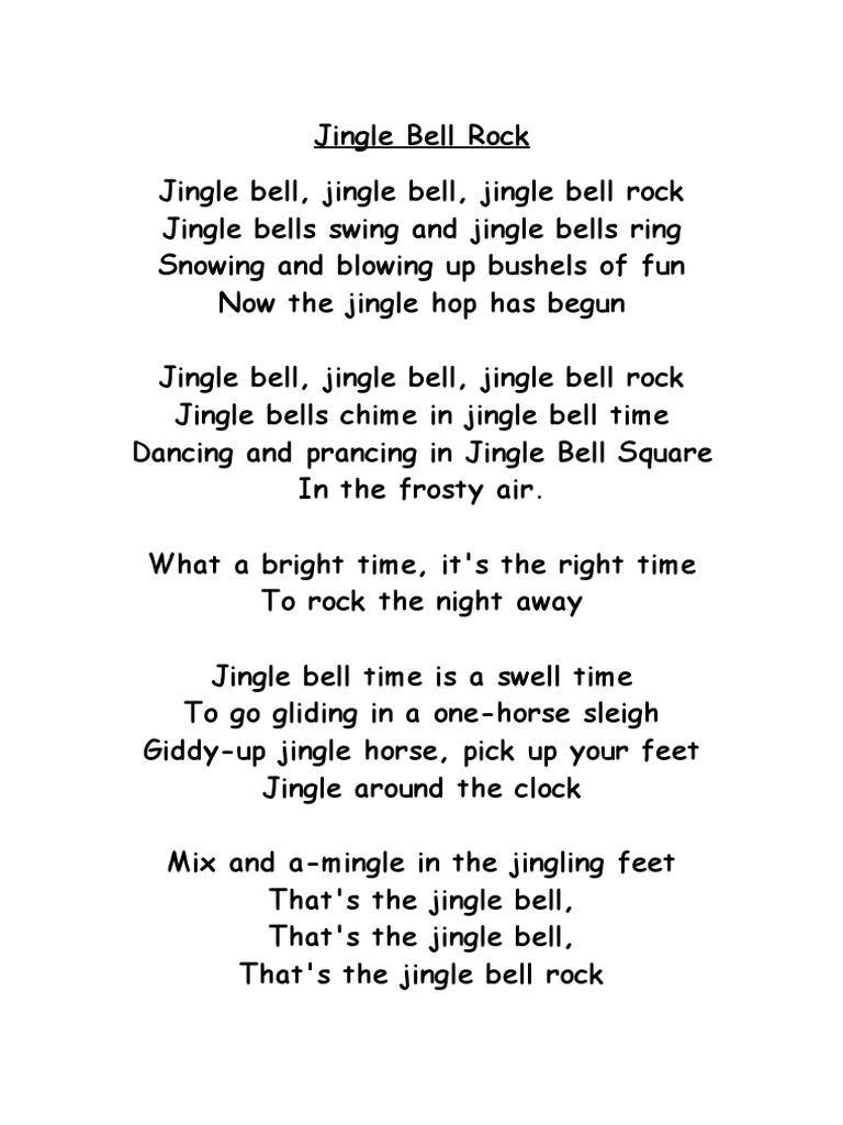 Letra 'Jingle Bell Rock