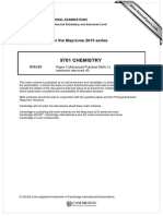9701 Chemistry: MARK SCHEME For The May/June 2015 Series