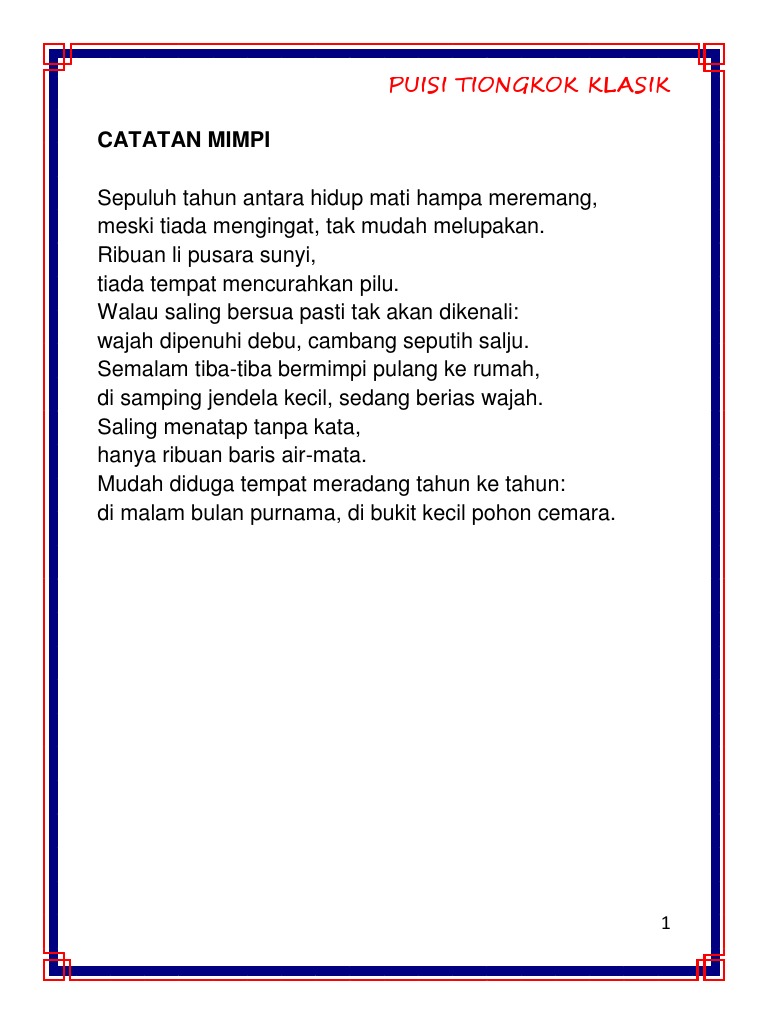 Puisi Tiongkok Klasik