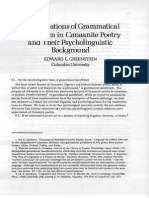 Greenstein (1974) Two Variations of Grammatical Parrallelism in Canaanite Poetry