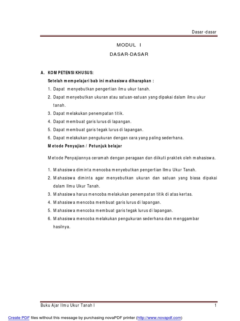 Modul 1 Ilmu Ukur Tanah