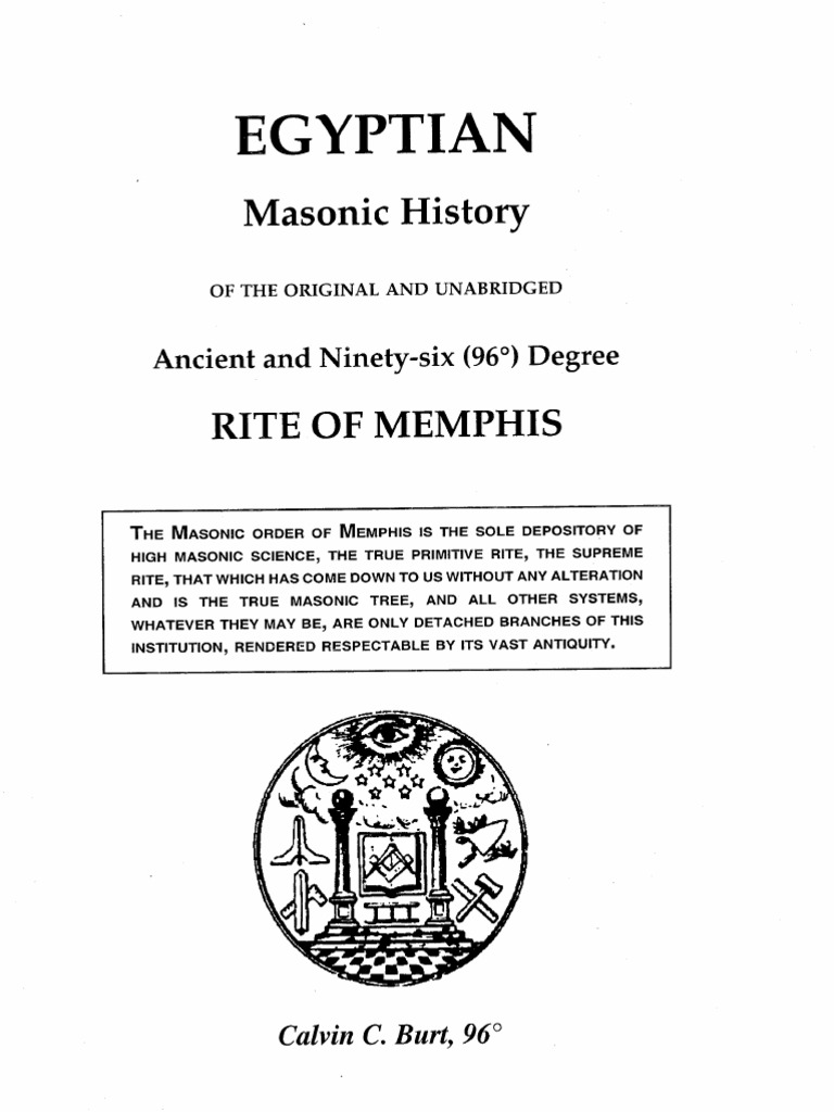 Egyptian Masonic History Calvin Burt