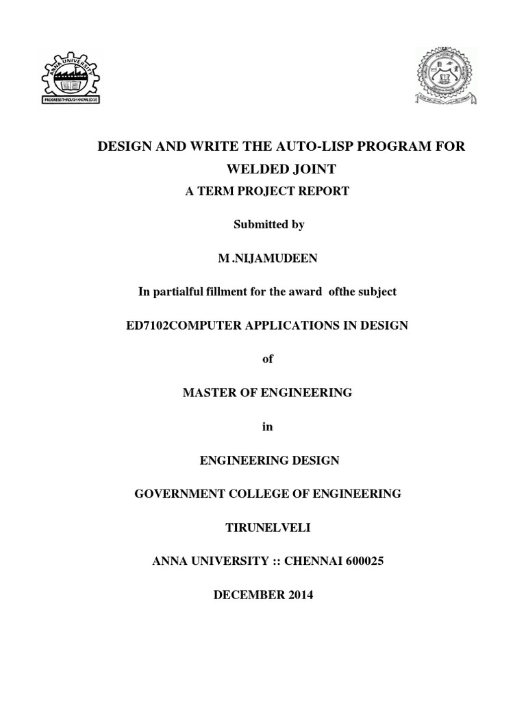AutoLISP for Welded Joint Design | PDF