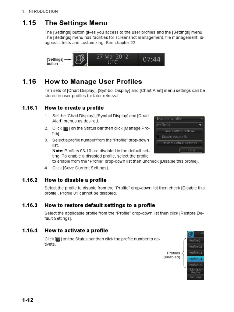 User Profile Management in Settings Menu | PDF