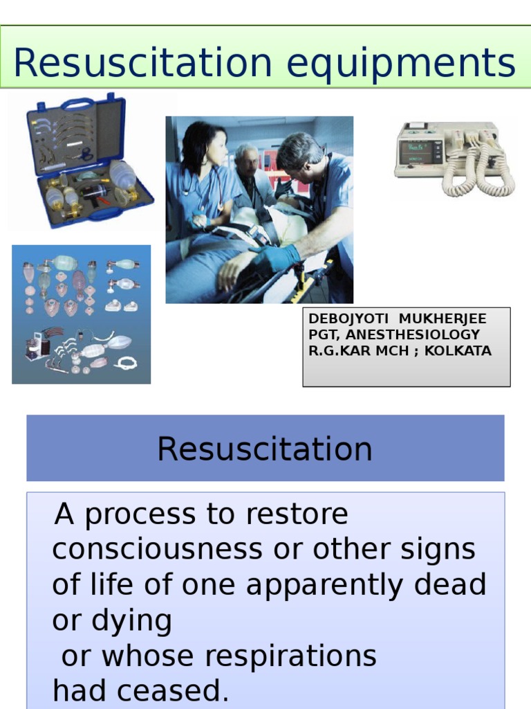 Resuscitation Equipment PDF Cardiopulmonary Resuscitation Medical
