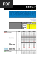 Bill Starr 5x5 spreadsheet workout