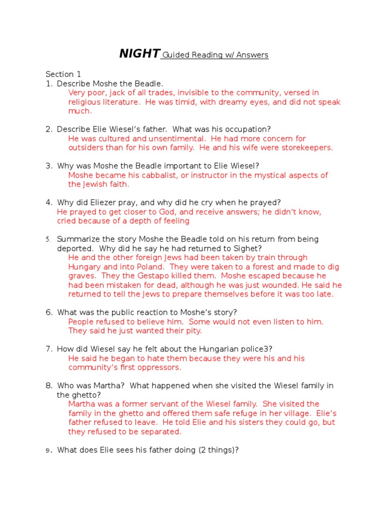 Worksheets Night Elie Wiesel Worksheets night gr answers auschwitz concentration camp fasting