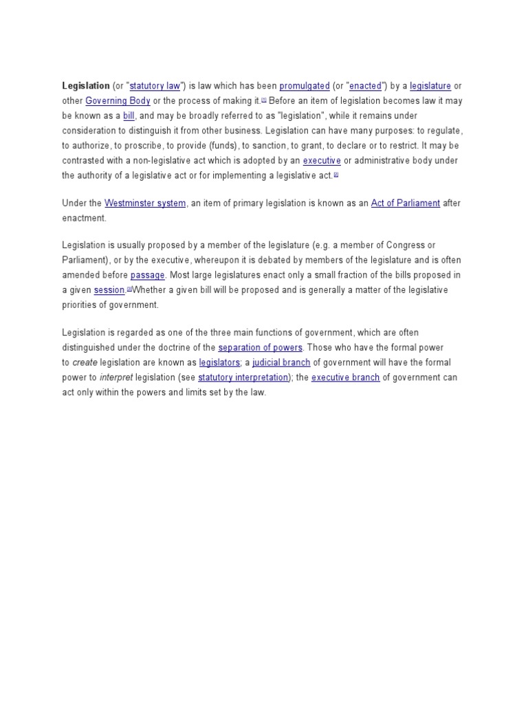 Understanding Statutory Law and Legislation | PDF | Law
