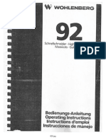 Wohlenberg 92: Manual de Operación