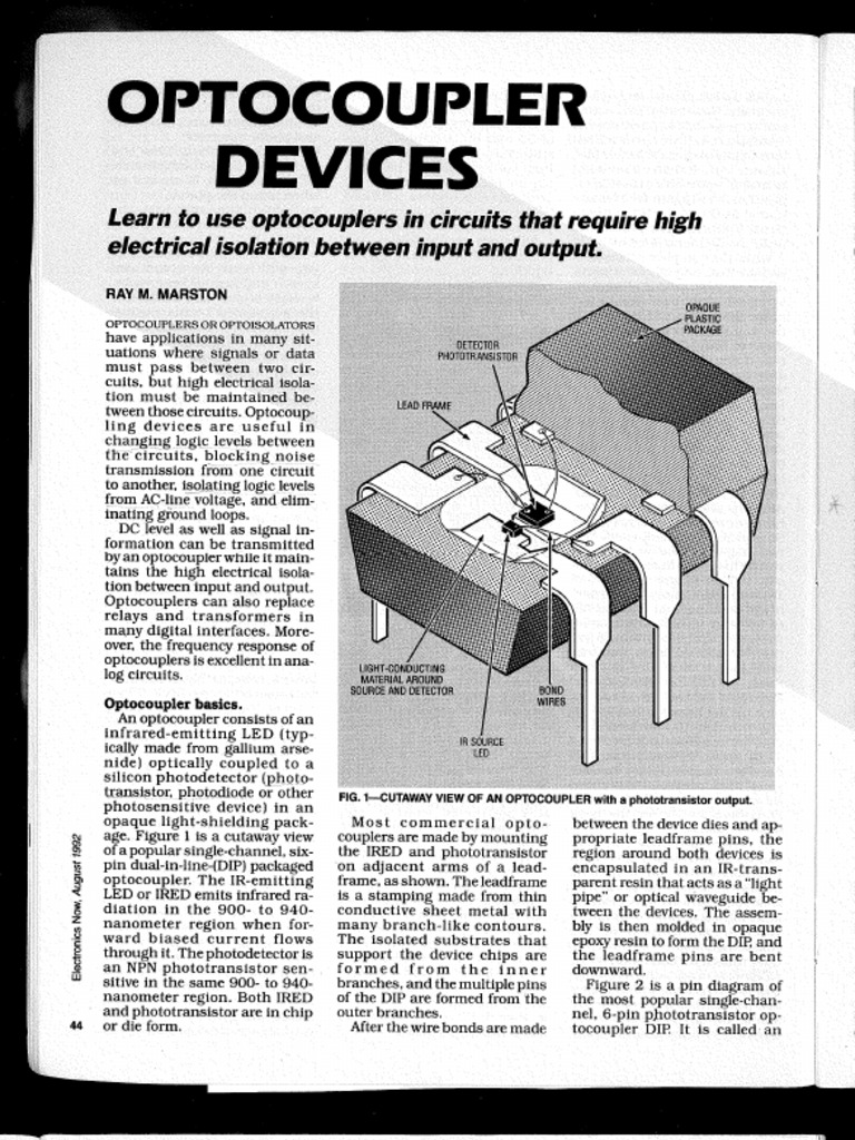 Optocoupler Devices PDF Electronic Circuits Semiconductor Devices