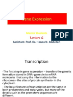 Master Students Lecture 2 Transcription and Translation