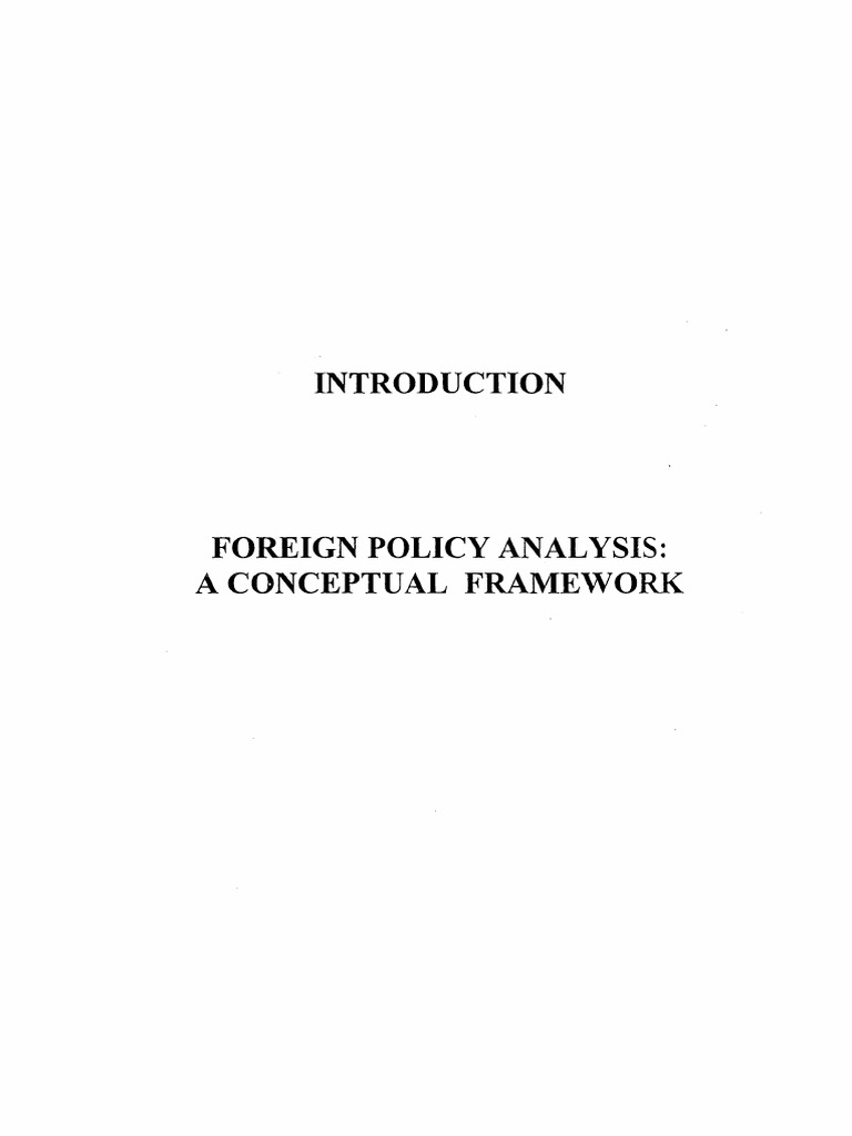 Foreign Policy Analysis Framework | PDF | International Relations ...