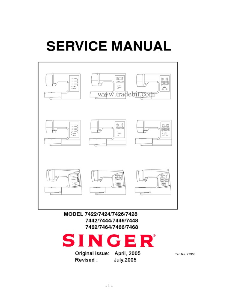 Singer 7466 Service Manual Guide | PDF | Sewing Machine | Gear