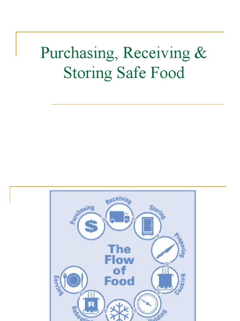 Purchasing, Receiving & Storing Safe Food | PDF | Foods | Oxygen