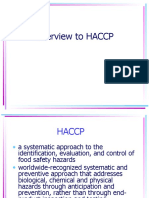 Overview to HACCP