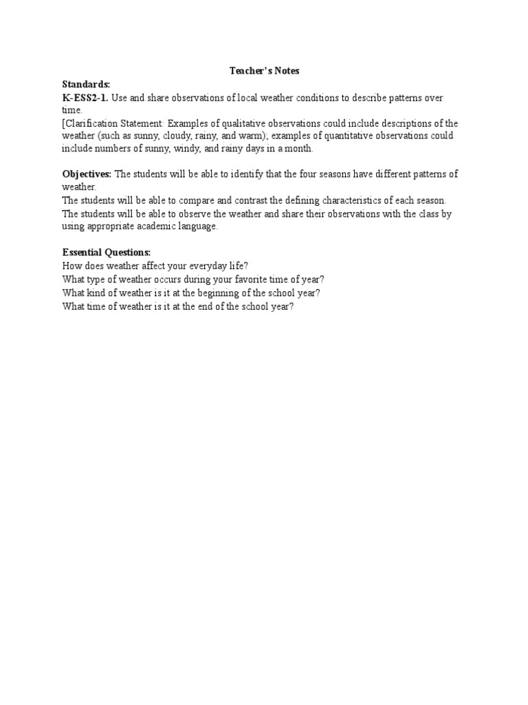 Teachers Notes | PDF