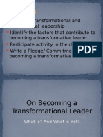 On Becoming A Transformational Leader