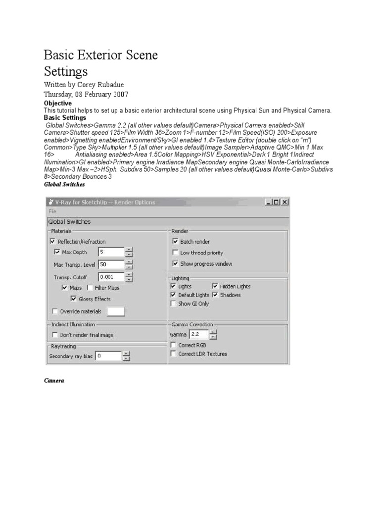 V-Ray Exterior Scene Setup Guide | PDF | Rendering (Computer Graphics ...