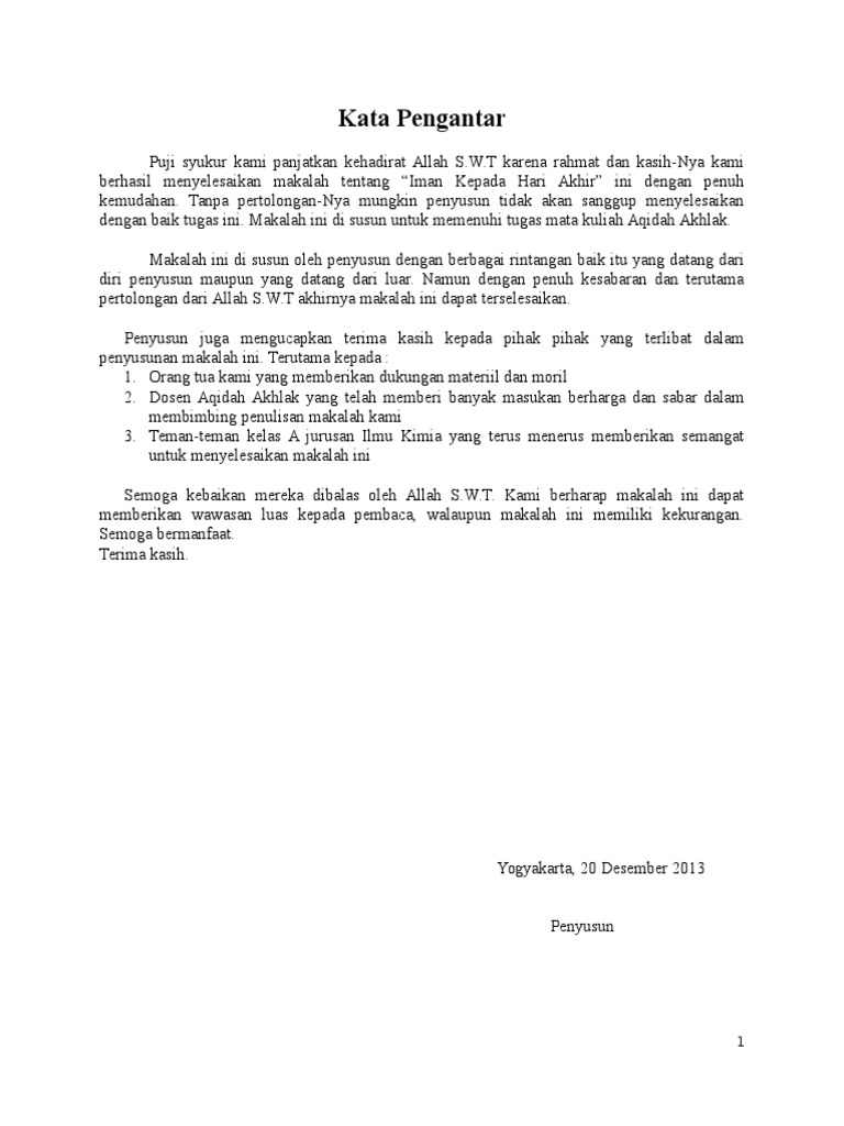 Makalah Aqidah Akhlak Iman Kepada Hari Kiamat 1