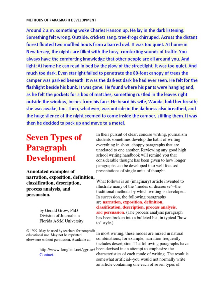 Methods of Paragraph Development | PDF