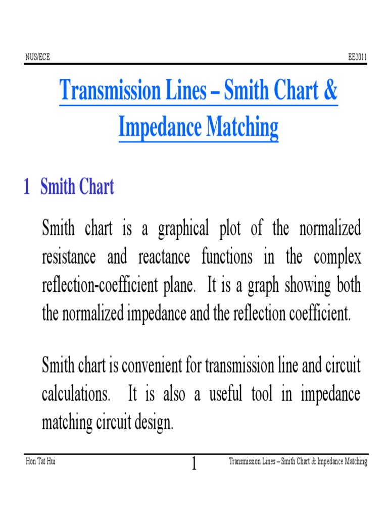 Transmission Lines - Smith Chart and Impedance Matching | PDF ...