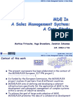 Mde in A Sales Management System: A Case Study